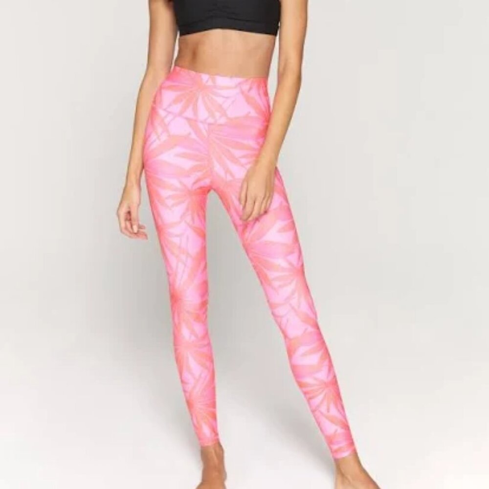 Spiritual Gangster Pink Palm Print High-Waist Leggings